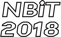 A simplified NBiT logo. It is white text with a black outline.