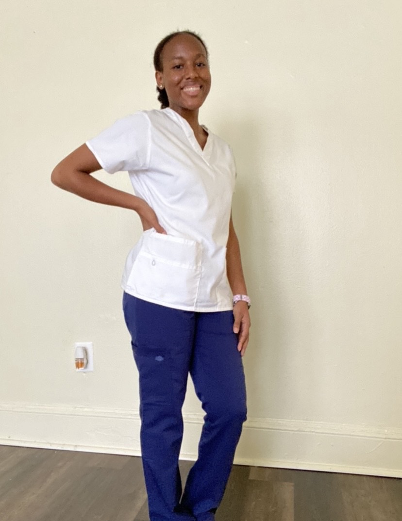Junior nursing major Alisha Ovide starts her first year of nursing related courses this year.