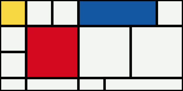 Example generative placeholder image in the style of Piet Mondrian