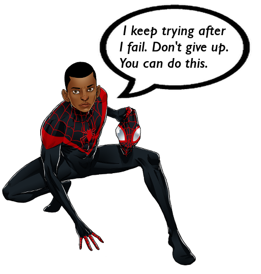 Miles Morales Spider Man says don't give up