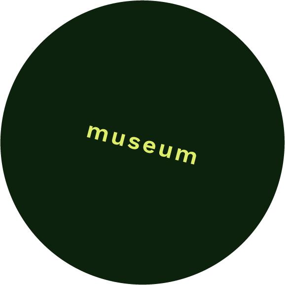 a circular sticker that says musem