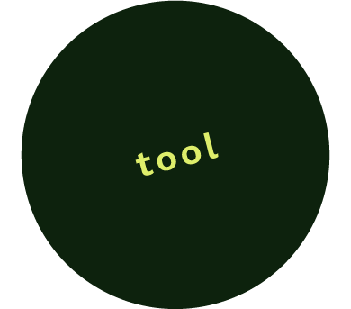 a circular sticker that says tool