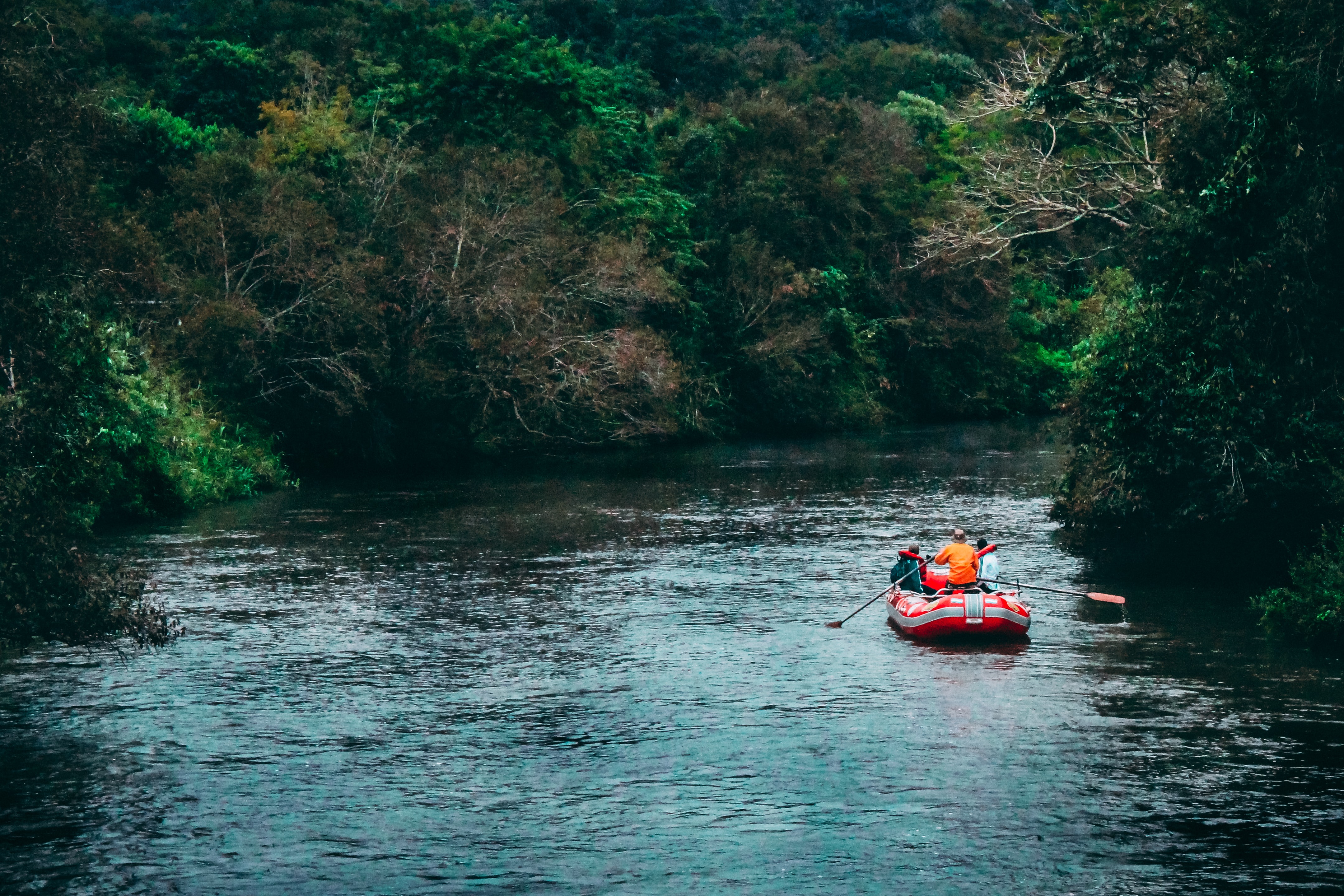 A raft on a calm river