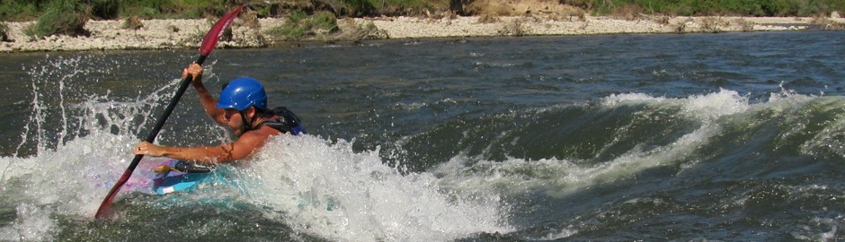 kayak in white waters