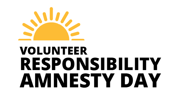 Volunteer Responsibility Amnesty Day logo: a sun at a horizon