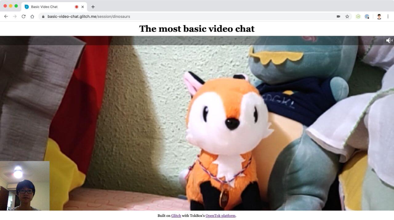 Screenshot of video chat