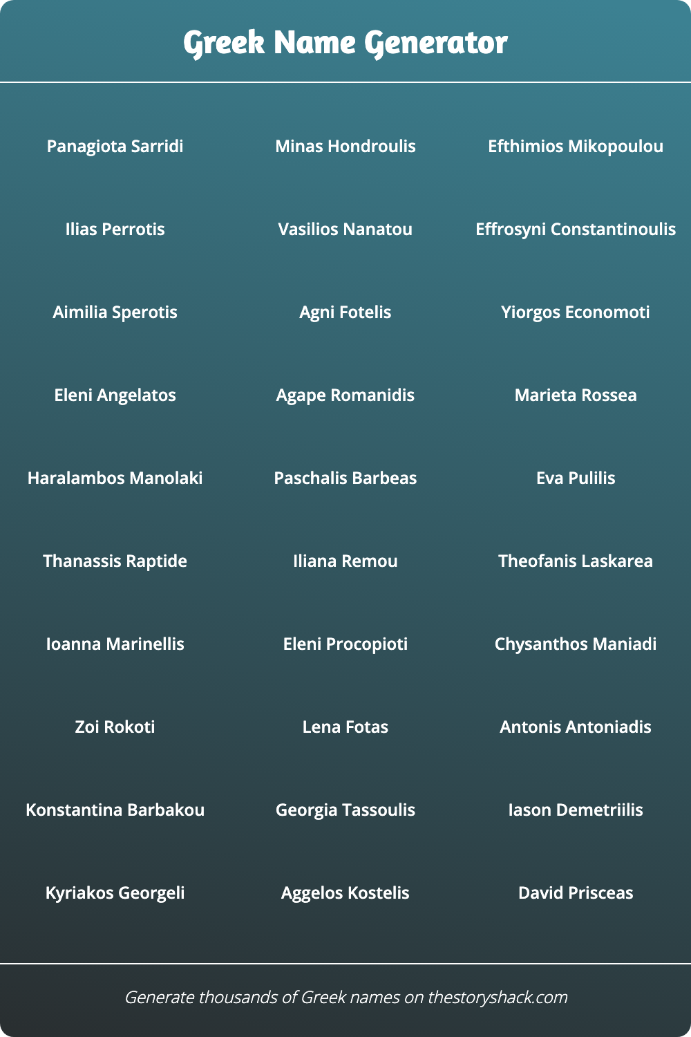 Greek Name Generator | 1000s of random Greek names