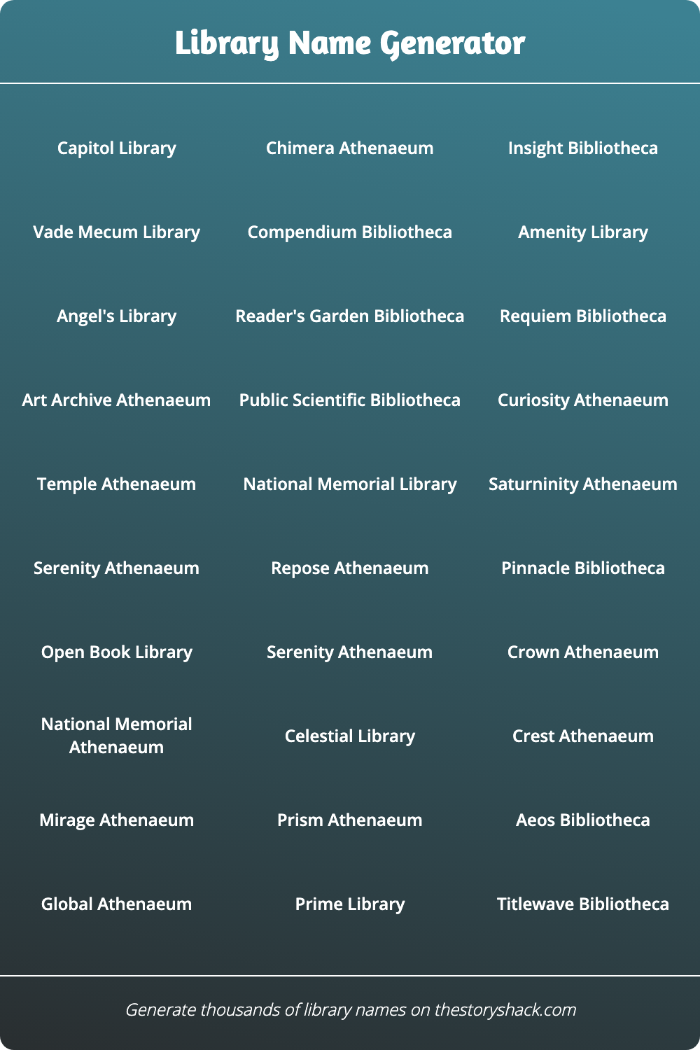 vertical escort picnic Library Name Generator - Random library names