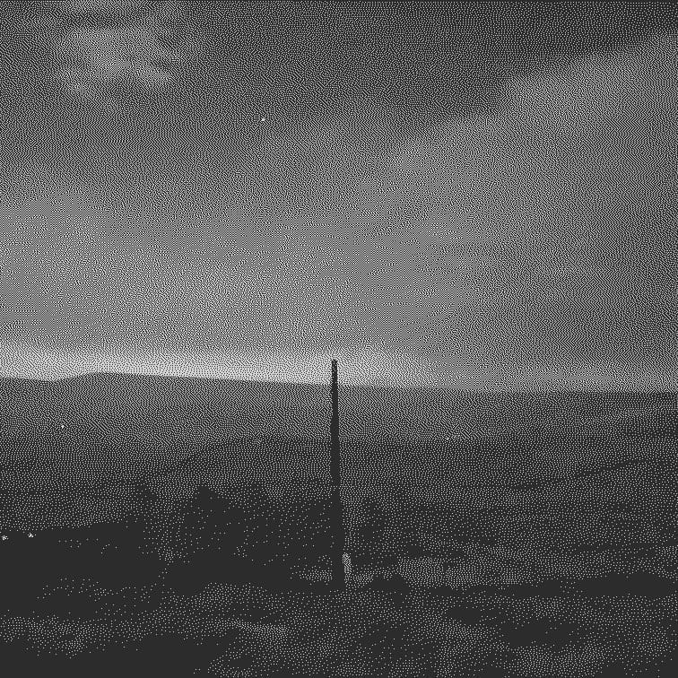 A 1bit dithered image of Todmorden Moor