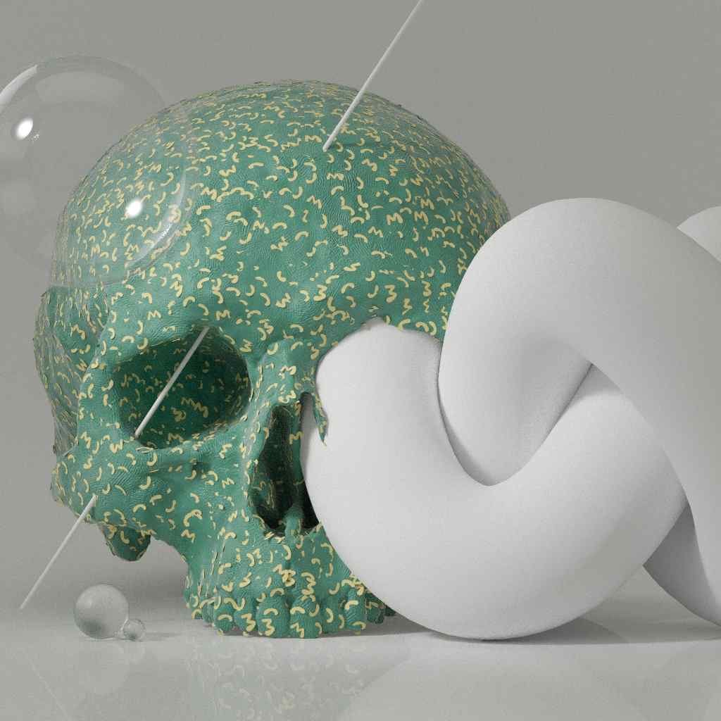 A 3d rendering of a skull