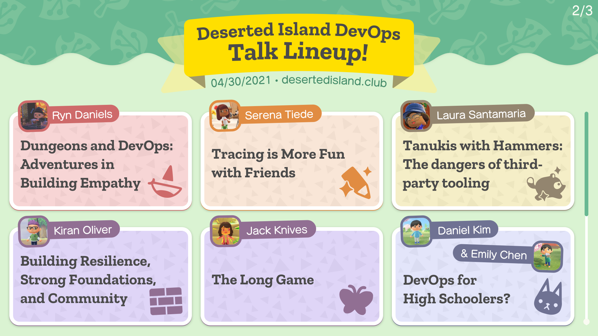 Deserted Island DevOps talk lineup!