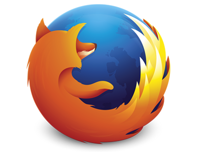 Firefox logo. Fox around a globe