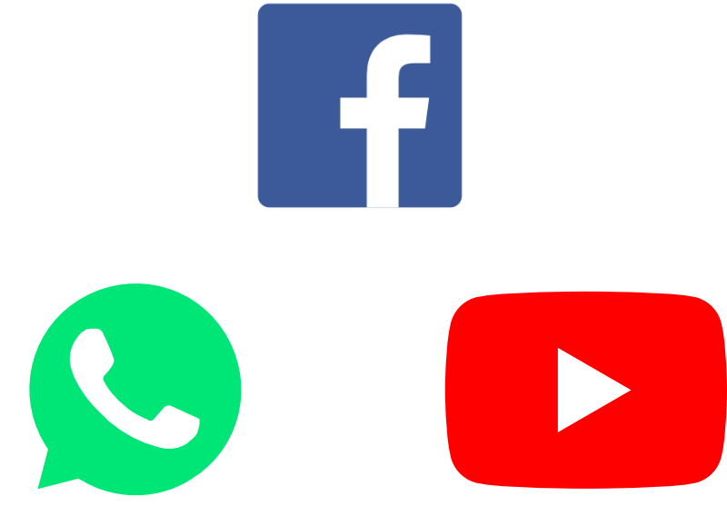 Facebook, Whatsapp, Youtube
